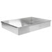 A silver rectangular metal Vollrath Wear-Ever aluminum cake pan.