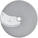 A Robot Coupe Gaufrette / Waffle Cut Disc, a circular silver metal disc with a knife on top.