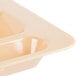 A beige Cambro plastic tray with 6 compartments.
