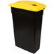 A black and yellow Continental wall hugger recycle lid.