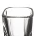 A clear Libbey square shot glass.