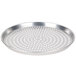 An American Metalcraft Super Perforated Heavy Weight Aluminum deep dish pizza pan with holes.