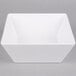 An American Metalcraft white square melamine bowl with a triangle design on the sides.