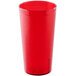 A case of 24 red Cambro plastic tumblers with a white background.