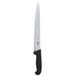 A long Victorinox carving knife with a black handle.