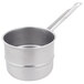 A Vollrath stainless steel double boiler inset with a round bottom.