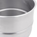 A stainless steel double boiler inset with a round bottom.
