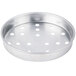 An American Metalcraft round silver metal pizza pan with holes.