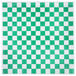 Choice green and white checkered deli wrap paper on a green and white checkered surface.