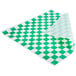 Choice green and white checkered deli wrap paper on a white surface.