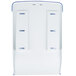 A white and arctic blue plastic San Jamar Ultrafold paper towel dispenser with rectangular holes.