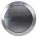 A Royal Industries aluminum pizza pan with a black rim.