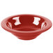 A red bowl with a white background.