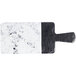 An Elite Global Solutions rectangular faux marble and slate serving board with a handle.