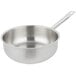 A Vollrath stainless steel saucier pan with a handle.