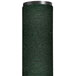 A green cylinder of a Notrax Forest Green Carpet Entrance Floor Mat with a black surface.