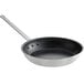 A black 14" aluminum non-stick fry pan with a long silver handle.