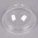 A Fabri-Kal clear plastic dome lid with a 1" hole.