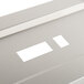 A silver metal Avantco top cover panel with white rectangles.