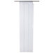 A white rectangular plastic curtain with black vertical lines.
