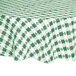 A green and white checkered Intedge vinyl table cover.
