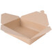 A Fold-Pak Bio-Plus-Earth paper take-out box with the lid open on a white background.