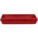 A red rectangular plastic Cambro buffet bar base.