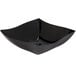 A black Fineline Wavetrends square plastic bowl with a curved edge.