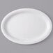 A white oval platter on a white background.
