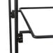 An American Metalcraft Ironworks three-tier rectangular display stand with a black metal frame and metal hooks.
