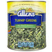 A #10 can of Allens chopped turnip greens with a label.
