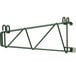 A green Metro SmartWall G3 shelf support with two hooks.