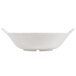 A white melamine bowl with two handles.