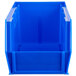 A blue plastic Metro stack bin.