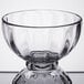 A clear glass Libbey Supreme bowl with a small pedestal on a table.