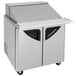 A Turbo Air 36" 2 door refrigerated sandwich prep table.