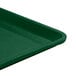 A close-up of a Cambro Sherwood Green dietary tray.
