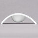 An Arcoroc white rectangular bowl with a curved edge.