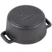 An American Metalcraft pre-seasoned round cast iron pot with a lid.
