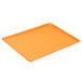 An orange rectangular Cambro dietary tray.