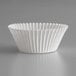 A close-up of a white paper White Fluted Baking Cup.