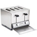 A silver Toastmaster commercial toaster with four slots and knobs.
