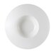 A bright white porcelain bowl with a wide draping rim.