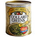 A #10 can of chopped collard greens with a label.