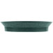 A dark green oval bowl with a black border.