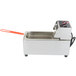 A Cecilware stainless steel electric countertop deep fryer with a red handle.