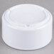 A white Carlisle melamine ramekin with a lid on a gray surface.