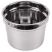 An 11 Qt. stainless steel vegetable inset pot with notched lid on a white background.