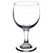 A clear Libbey red wine glass.