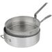 A Vollrath heavy duty aluminum fry pot with a strainer basket and chrome plated handle.